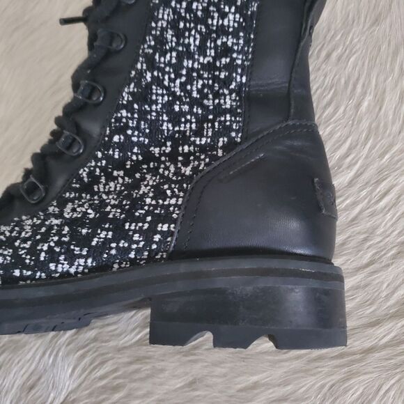 Sorel Lennox Boots Women's Size 8.5 Black White Waterproof Leather Shearling - Picture 15 of 16